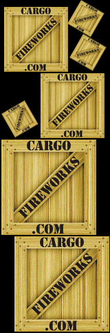 A wooden crate with the words cargo fireworks on it.